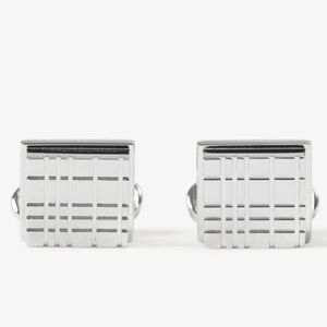 Burberry Check Engraved Square Cufflinks